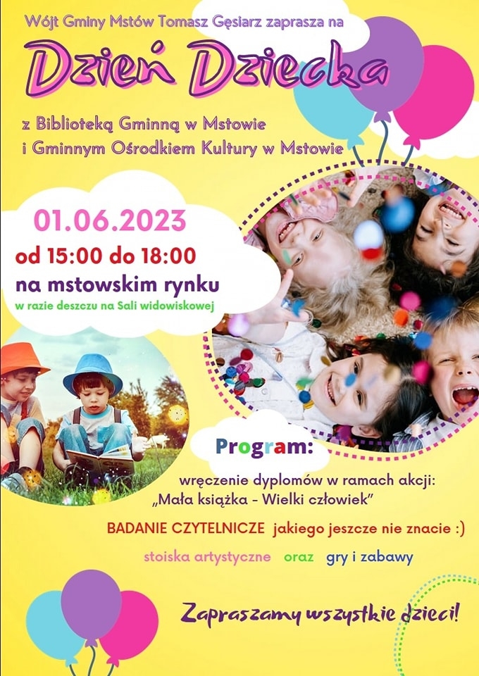 Dzień Dziecka z Biblioteką Gminną w Mstowie i GOK w Mstowie